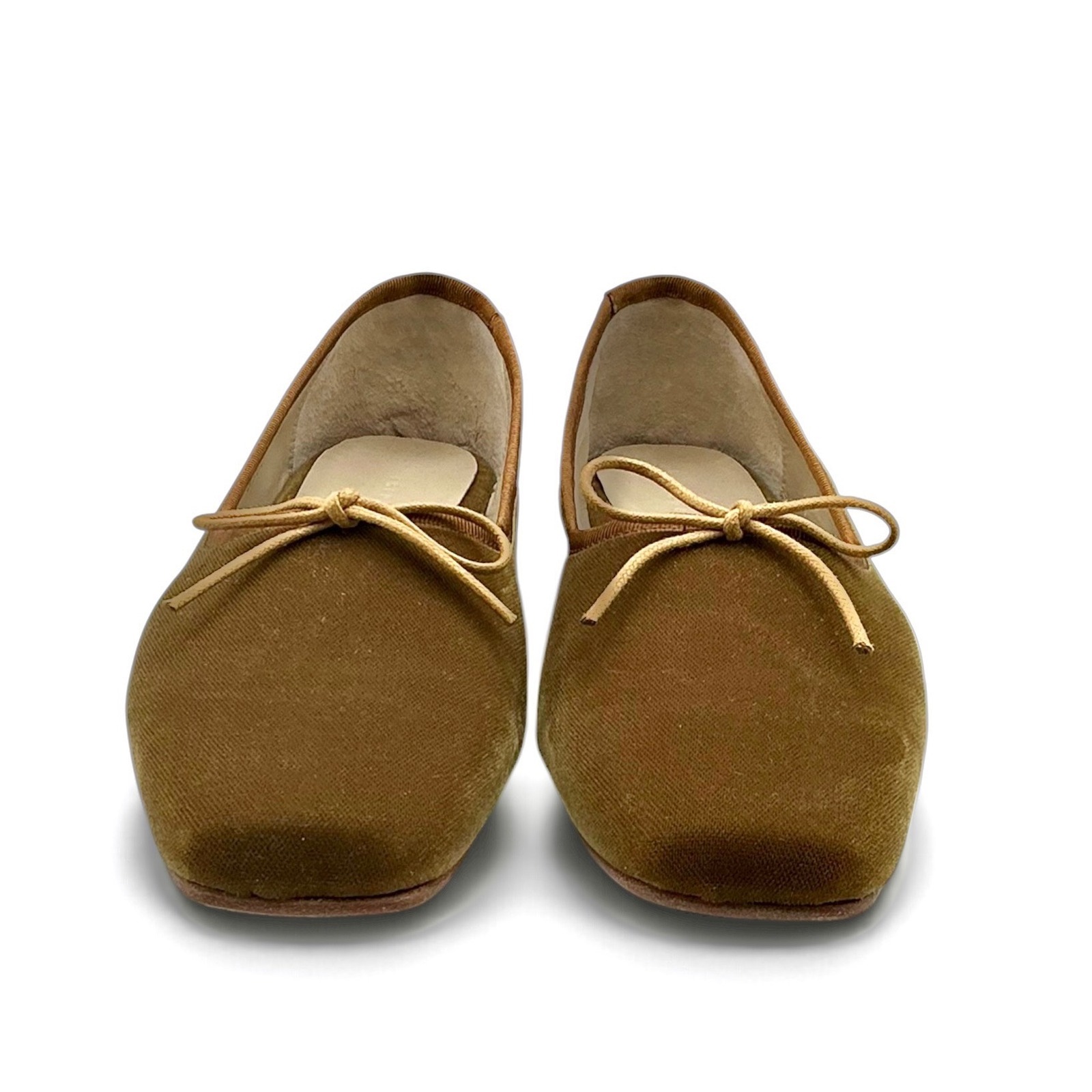 Freda Salvador Jada Square Toe Velvet Ballet Flats Dijon Brown Size 7.5 — image 5 of 8